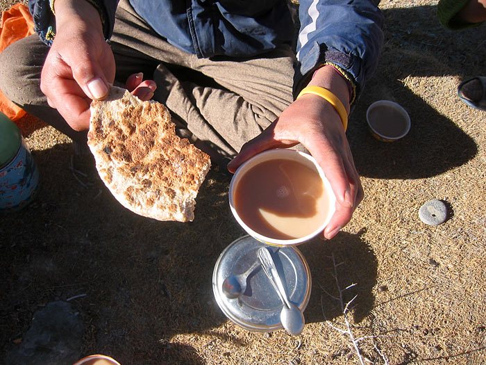 tea and bread in Zanskar